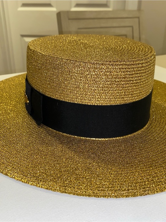 Gucci Lame Gold Straw Hat